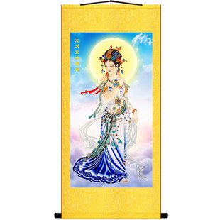 九天玄女娘娘神像画 神话人物画像 绢布卷轴挂画装饰画水陆画定制