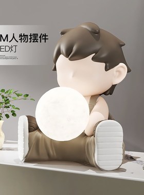 潮玩公仔桌面摆件客厅家q居饰品卧室灯电视柜办公室摆设品乔迁新