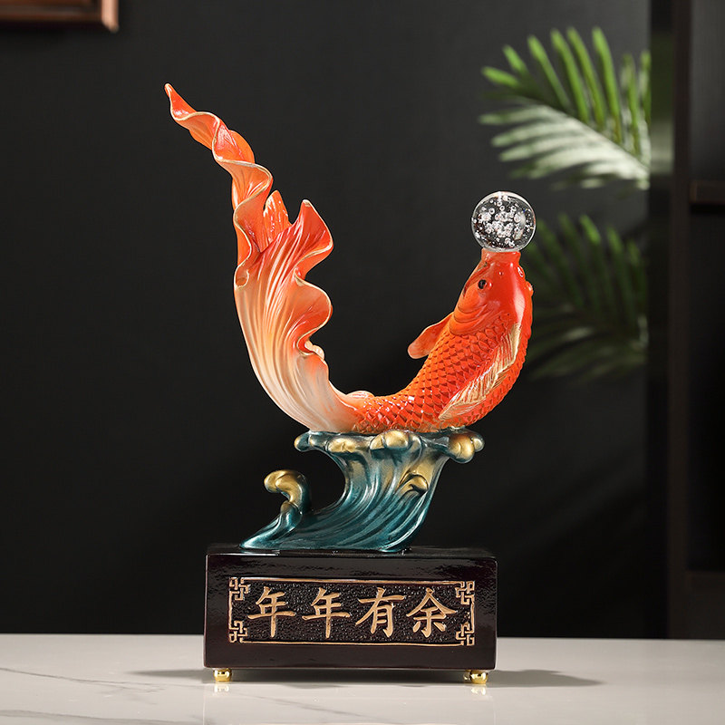 年年余锦锂鱼办公室招财客厅电视酒柜家居装饰乔迁业礼品