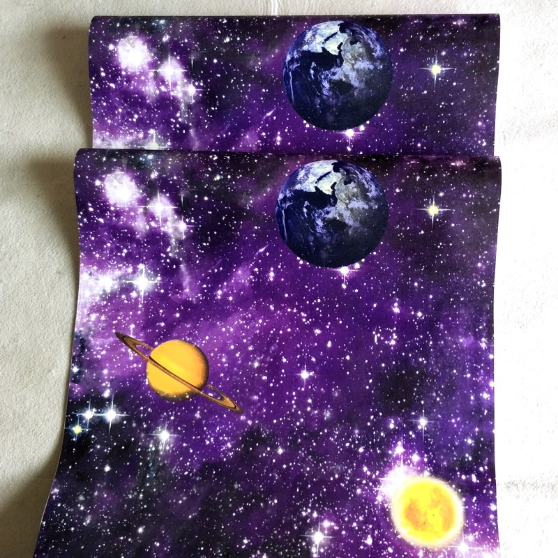 蓝色星空壁纸酒店顶 网咖悬吊式天板 儿童卧室天板壁纸蓝天白云