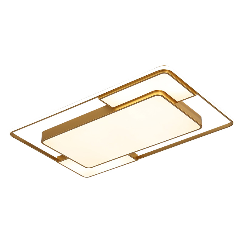 led吸顶灯 金色大气客厅灯简约现代长方形创意卧室灯餐厅灯具套装
