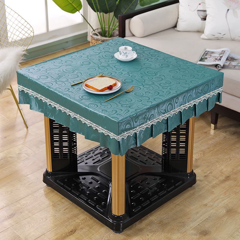 桌布防水防油防烫免洗正方形烤火罩电炉取暖桌罩麻将桌子皮罩