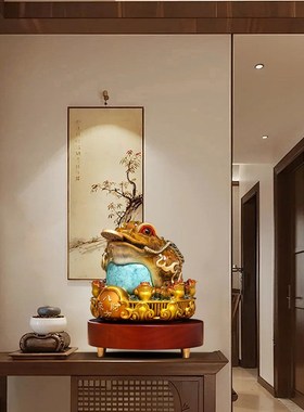 八方来财招财铜金蟾摆件办公室客厅玄关装饰品公司开业乔迁礼品