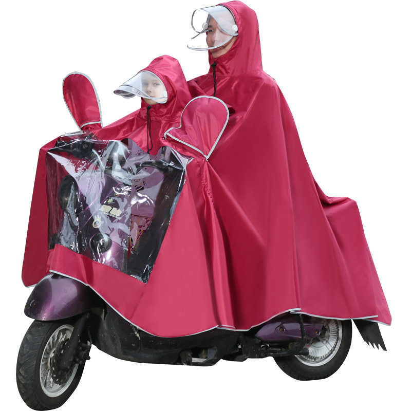 电动摩车电单车雨衣母子儿童亲子三三头子母加厚防水
