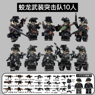 适用乐高中国蛟龙特种兵军事积木人仔小颗粒拼装玩具男孩礼物