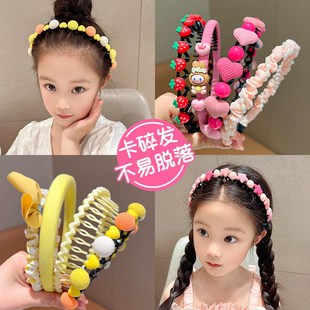 儿童可爱头箍小女孩不勒头防滑发卡女童带齿发箍发饰碎发整理神器