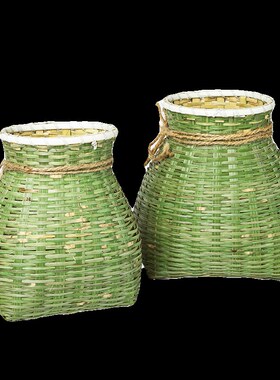 加厚采茶竹篓摘茶叶篓子竹编制品采茶叶的篮子儿童小背篓鱼篓