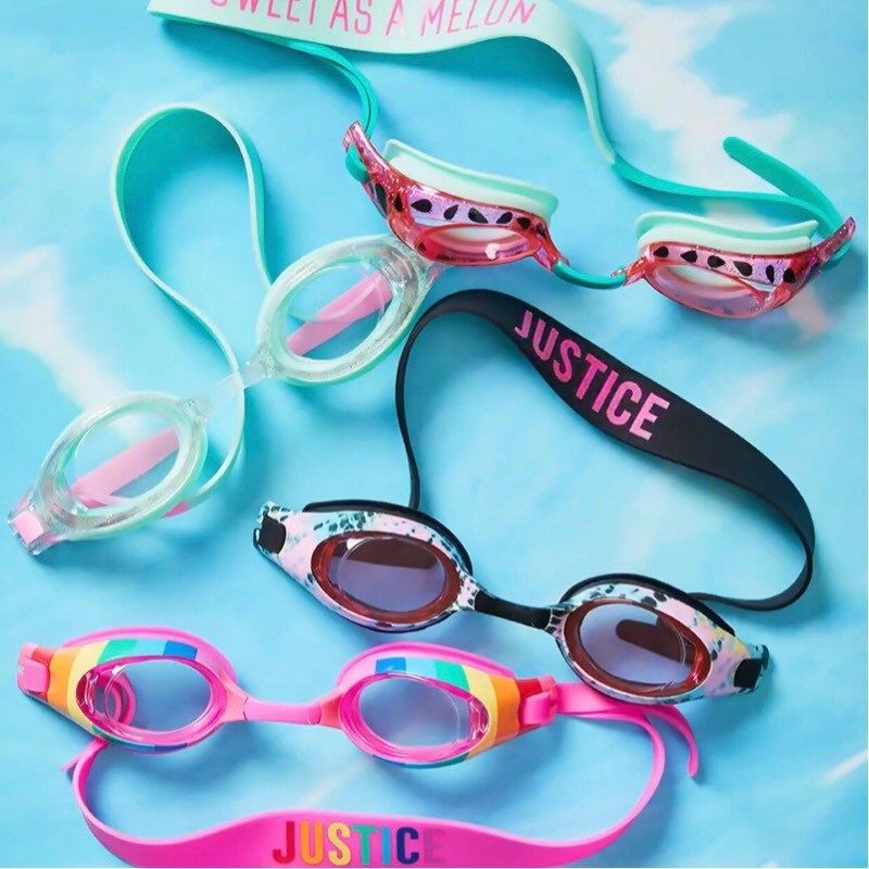 儿童防雾泳镜卡通西瓜人鱼蛇纹硅胶女孩防水戏水游泳眼镜