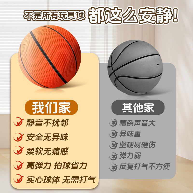 第三代布静音篮球掉渣室内无声号蓝球弹力儿童男孩
