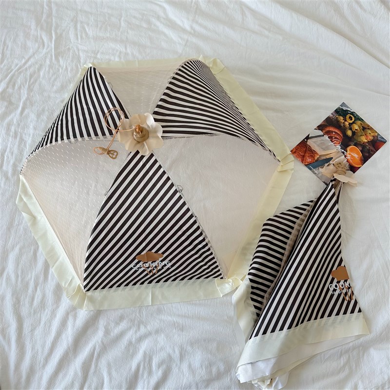 家用饭桌盖子食物罩折叠餐桌罩子防尘防蝇罩菜伞实物网罩