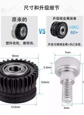 创想Ende 升级硬化钢DL纳米涂层挤出机齿轮送料