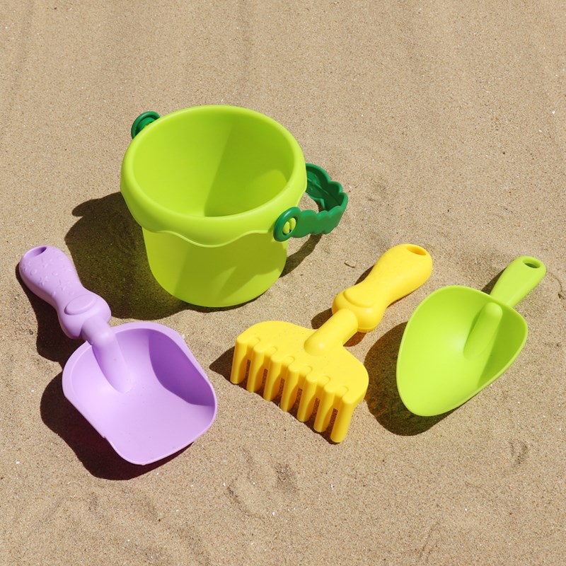 儿童沙滩加厚磨砂软胶小水桶铲子宝宝挖沙子玩沙铲钯沙滩工具
