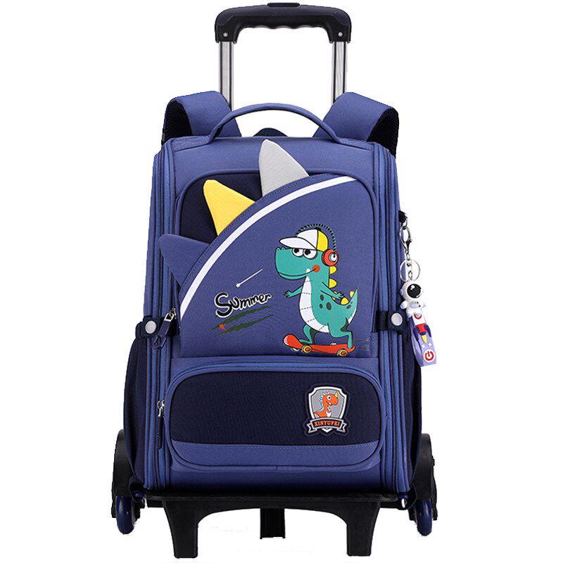 儿童拉杆书包男生小学生三到六年级年新款防水爬楼拆卸男童