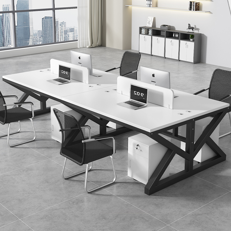 办公桌椅办公室工位电脑桌四六人位简约办公桌屏风卡座职员桌