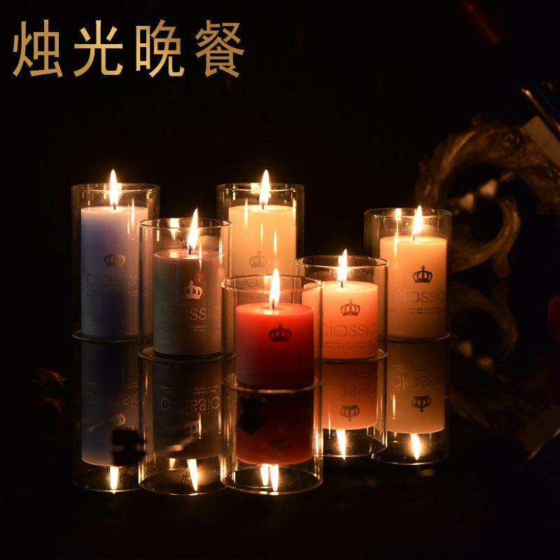 烛台蜡烛杯浪漫情烛光晚餐酒店婚庆家居欧式西餐蜡烛