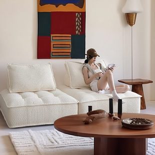 模块单人 埃蒙特无沙发拉块扣皮方块组合沙发双人扶手懒人豆腐原版