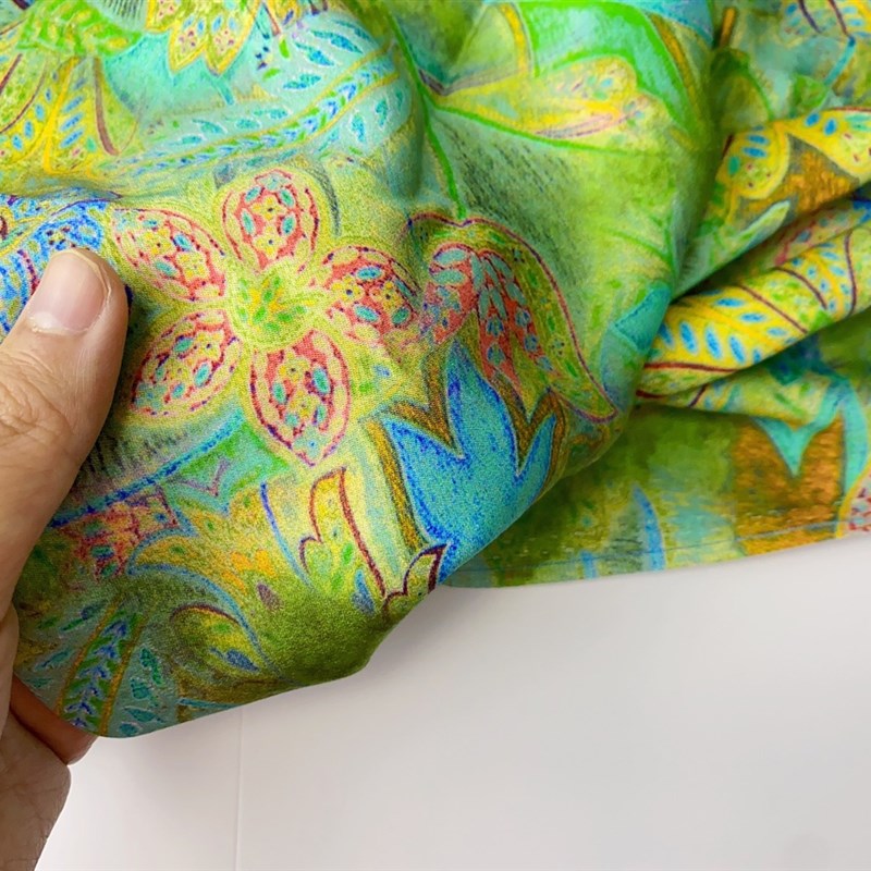 绿意盎然绫罗绸缎夏80支降服断超细贡缎真丝触感,绵绸人造棉布料