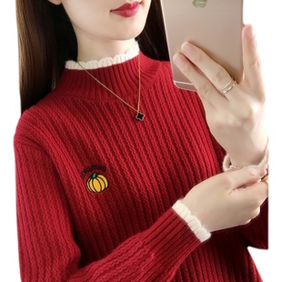 女大童半高领毛衣12少女孩学院风15岁高初中学生春秋冬打底针织衫