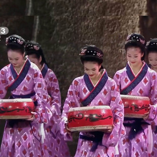 新款儿童古装演出服唐装桃李杯比赛服装铜雀伎女群舞相和歌舞蹈服