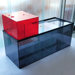 鱼缸底滤双层干湿分离盒抽屉沉淀仓下过滤虹吸海水免换水尺寸定制