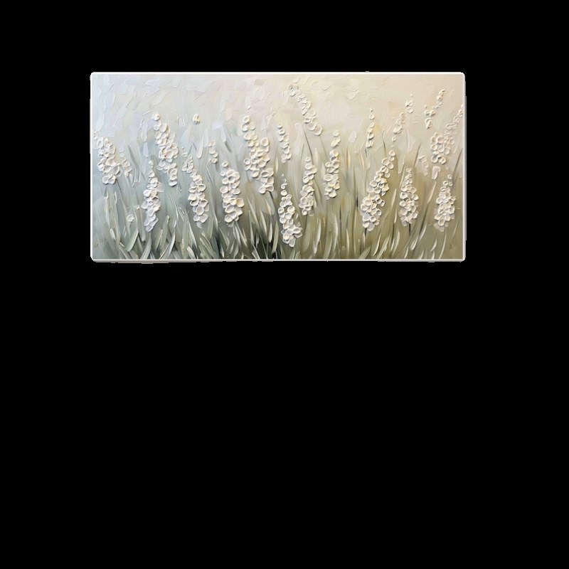 大芬村纯手绘油画奶油风抽象花卉厚肌理立体感客厅装饰画卧室挂画图片