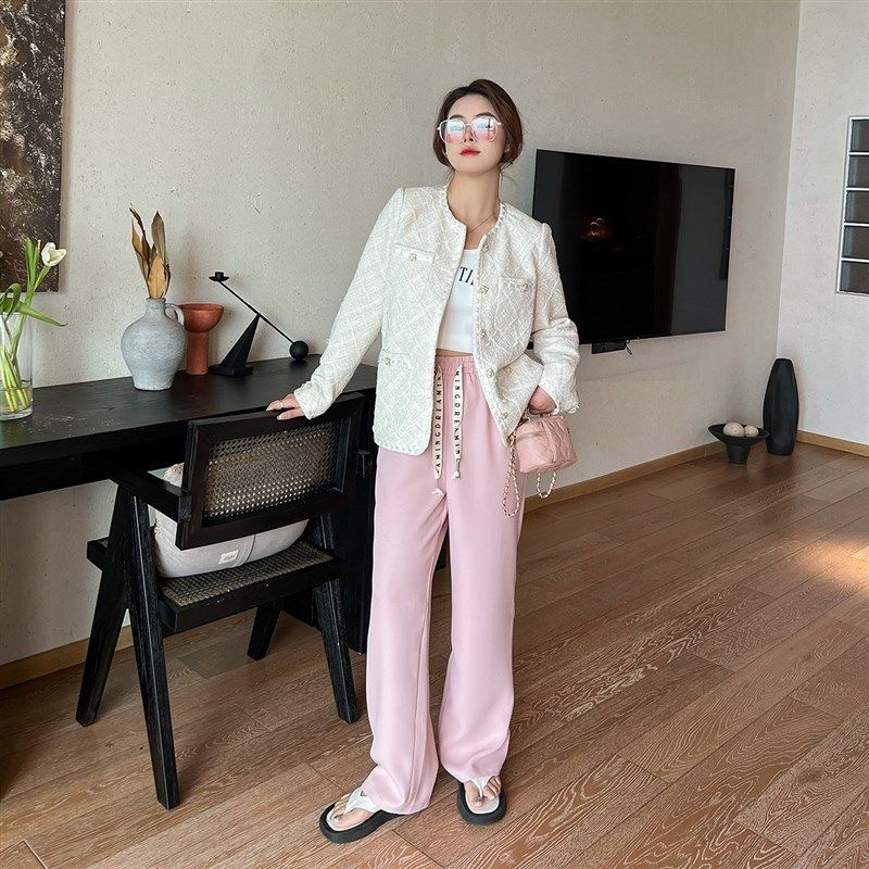 大码百分百/2024新款胖mm显瘦松紧高腰阔腿直筒真防晒休闲裤女夏,女装/女士精品,大码裤装,淘宝优惠券,粉丝福利购,淘宝优惠卷