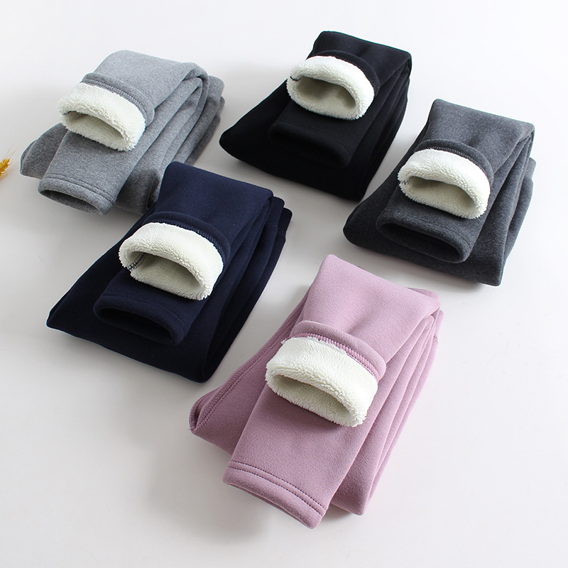 男女童加绒加厚裤子冬外穿女宝打底棉裤儿童宝宝一体绒特厚保暖裤