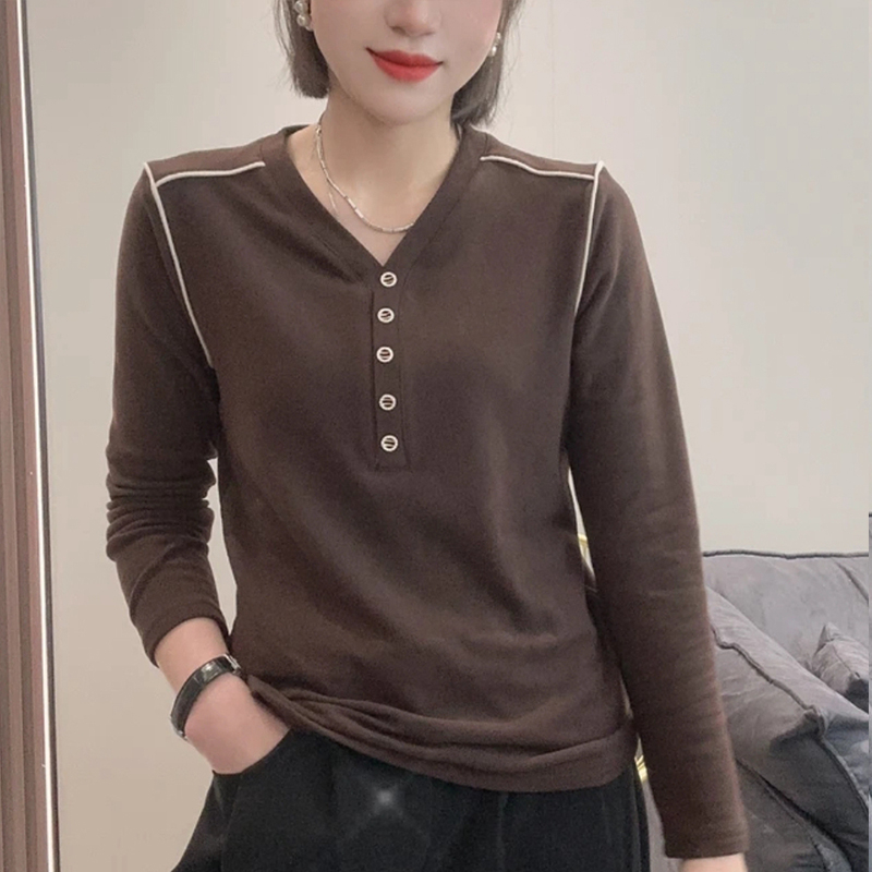 德绒打底衫女秋冬2024新款中老年女士加绒长袖t恤妈妈装保暖上衣