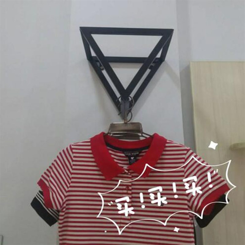 时尚铁艺服装展示架创意正侧挂配套服装架墙上女装店壁挂衣架吊杆