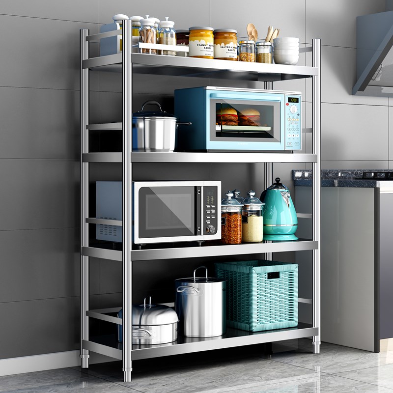 运达不锈钢厨房置物架多功能落地式层架多层储物家用货架收纳架子