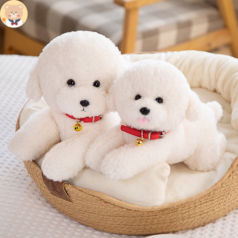 仿真狗狗毛绒小比熊公仔小狗玩偶睡觉抱儿童陪伴抱枕安抚娃娃