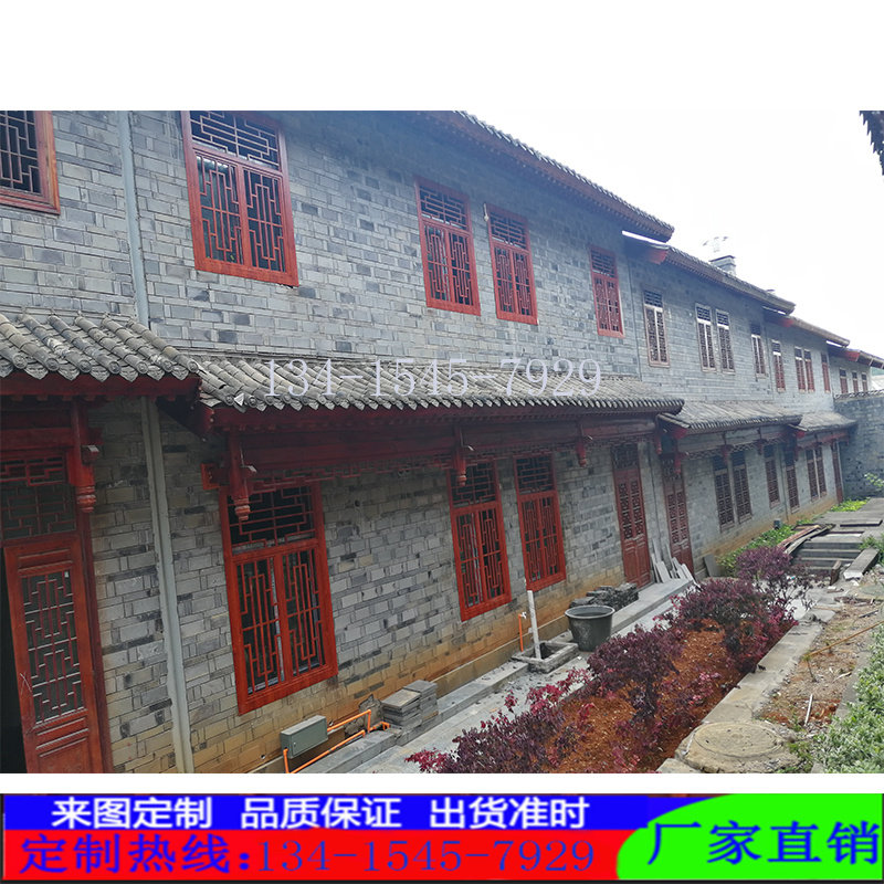仿古木纹铝合金窗格子 方管焊接铝窗防盗网格栅栏杆护栏