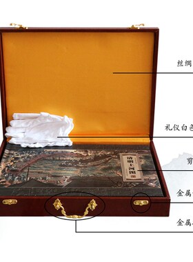 宝合特色剪纸画册皮盒款式中英文翻译明上河图送礼外事商务礼品