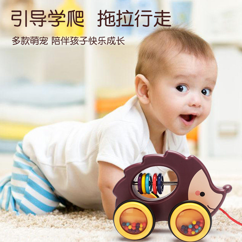 儿童拖拉车宝宝学步拉绳螃蟹手拉线动物拖拉狗婴幼儿园岁
