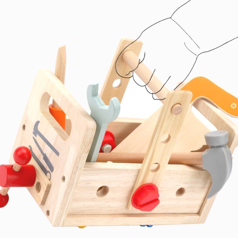 儿童木质工具箱过家家幼儿园宝宝早教益智拧螺丝母修理箱