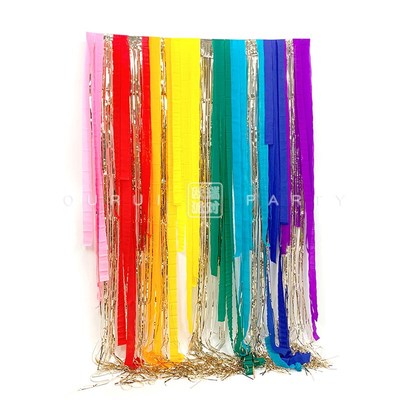 皱纹纸雨丝套餐背景墙儿童生日婚房装置布置派对主题百天布置用品