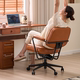 阿勒夫耶真皮电脑椅家用人体工学靠背老板办公椅久坐不累书桌座椅