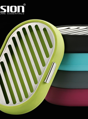 IION吸盘肥皂盒免打孔香皂架沥水创意圆形洗脸研磨肥皂架