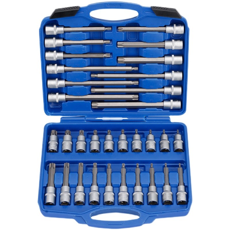 2件内六花旋具筒装花六角批头加长角压批头六花筒组