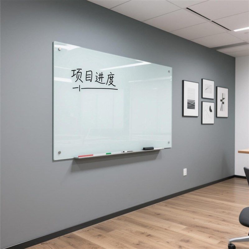 美斯特钢化白板写字板挂式办公室会议磁性擦写挂墙儿童涂鸦记事板