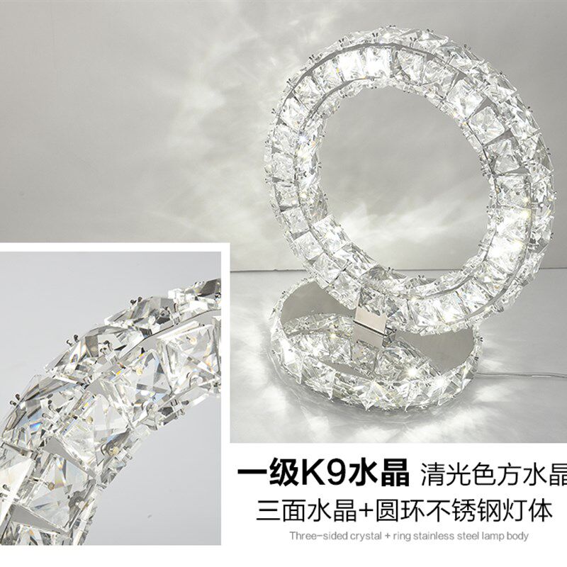 卧室床头柜灯温馨水晶台灯现代公时尚少女心家用结婚庆台灯