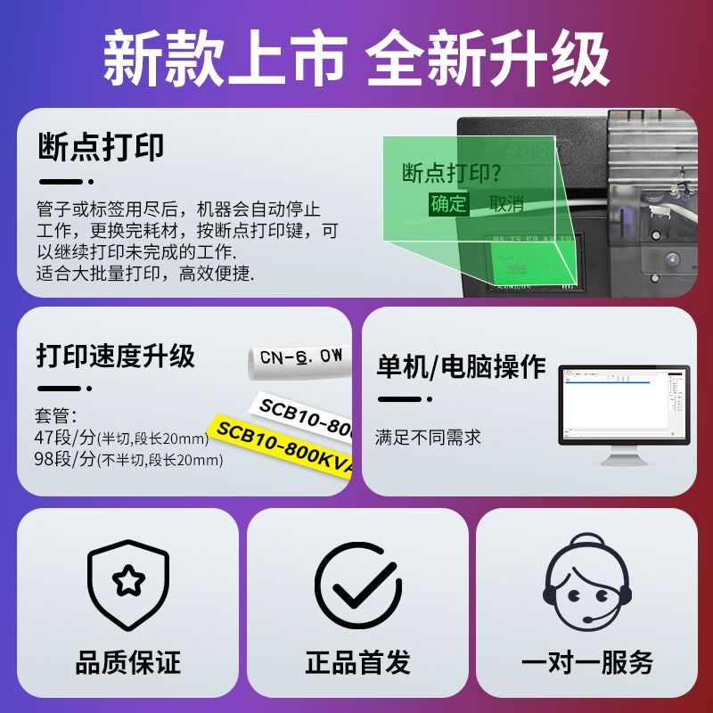赛恩瑞德线号机HTP00电脑线号打印机热缩管打号机号码管打印机