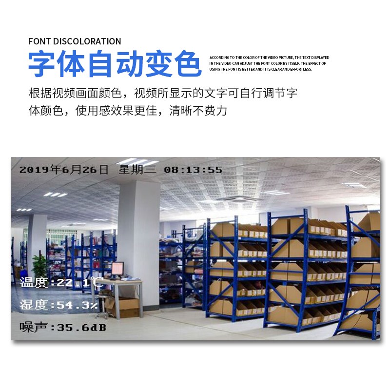 视频字符叠加器扬尘监测系统网络视频数据叠加温湿度大棚仓库