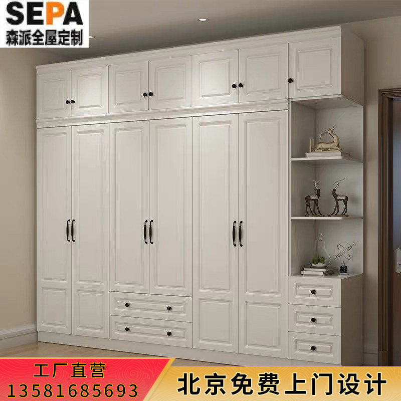北京整体定制衣帽间全屋家具欧式卧室柜子推拉门