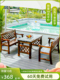 户外桌椅阳台休闲庭院室外露台三件套防腐木茶几组合院子花园网红
