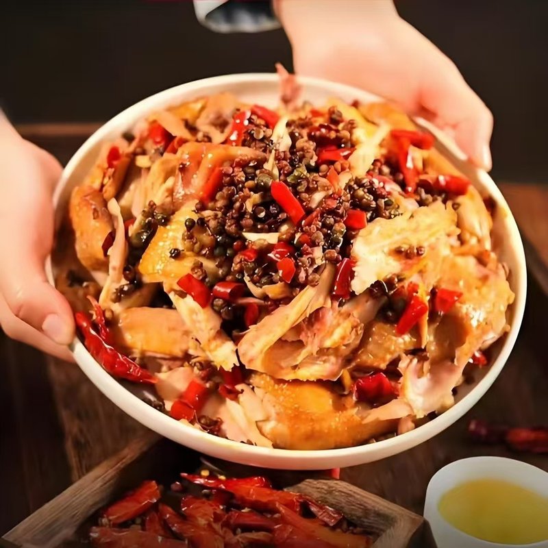 正宗孔家椒麻鸡整2只(900克一只)包邮麻辣鲜香卤制熟食开袋即食
