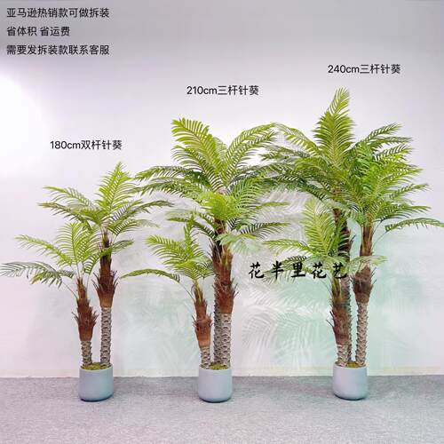 仿真椰子树假椰树盆栽热带植物室内外装饰仿真棕榈树盆景设计造景