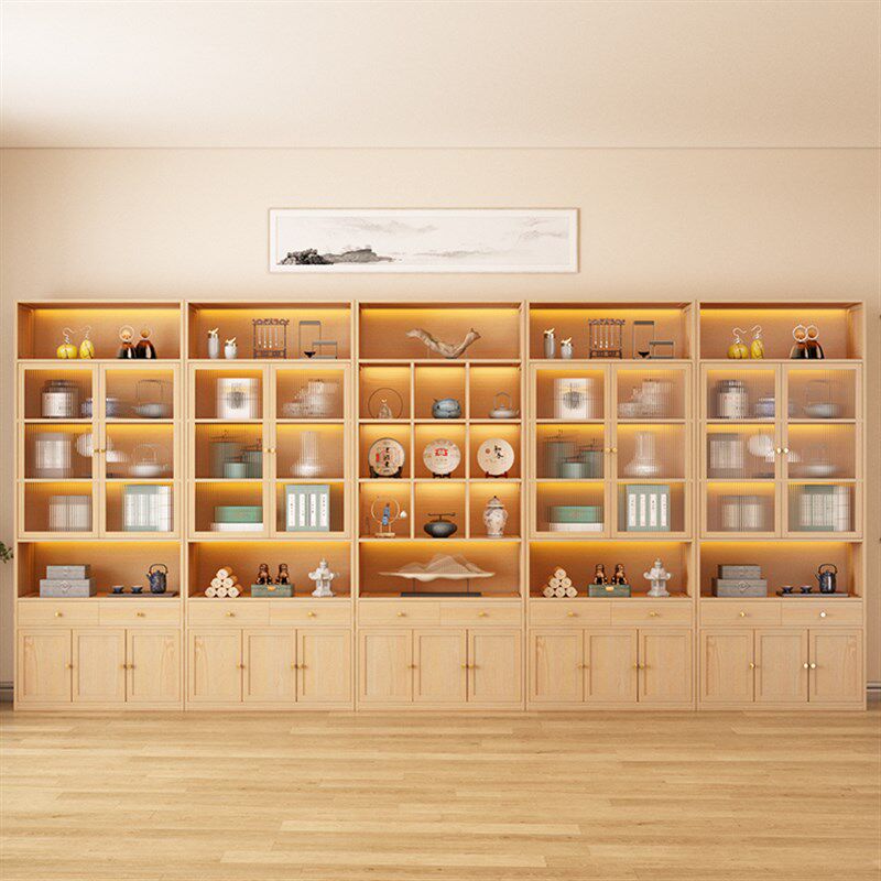 实木博古架新展示柜茶叶带灯展柜子展示柜产品陈列柜