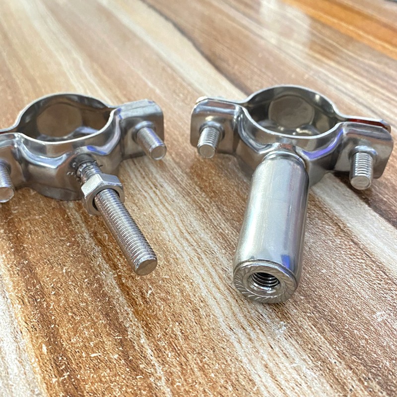 不锈钢管支架双层调节双头管夹喉箍管道固定支架卡箍双管卡固定器