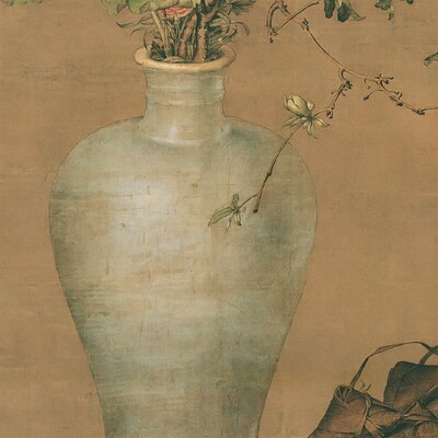 郎世宁午瑞图挂轴条幅卷轴鸟画名画真迹复制品玄关书房挂画